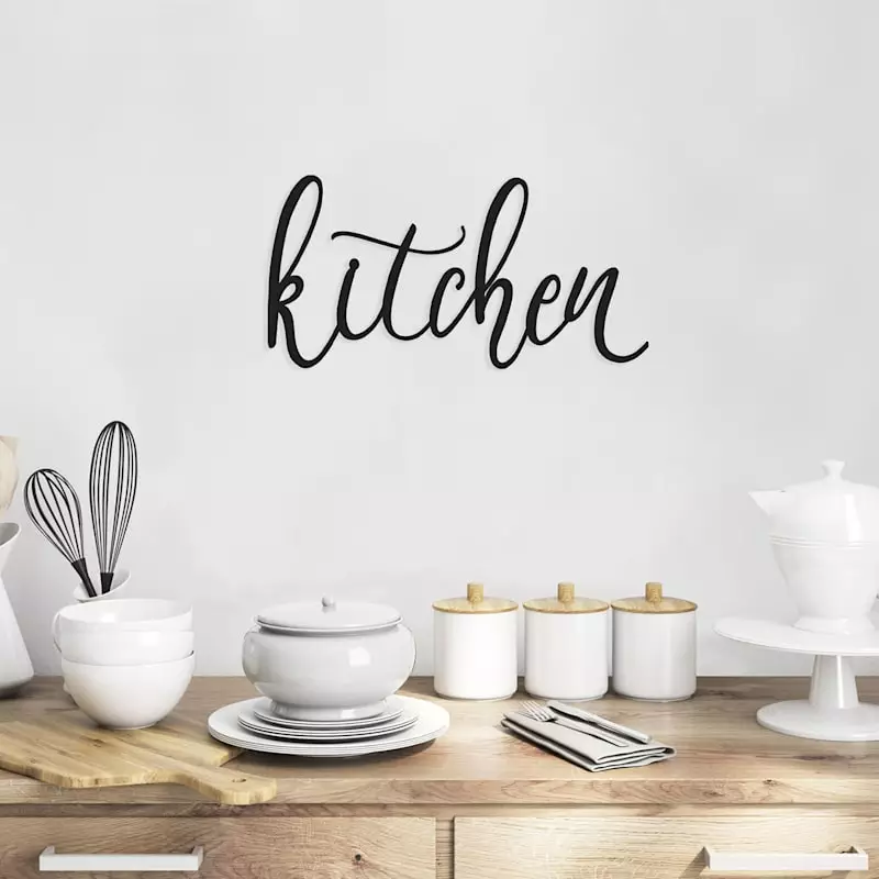 Kitchen Metal Word Wall Decor, 20x10 4 Kitchen Metal Word Wall Decor, 20x10 - Image 2