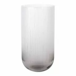 Laila Ali Clear Frosted Glass Vase, 8"