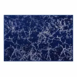 Laila Ali Foiled Navy Faux Fur Accent Rug, 2x3