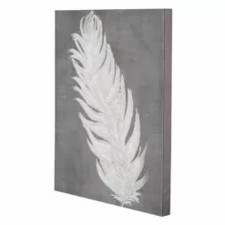 Laila Ali Grey Feather Canvas Wall Art, 16x20 -Cosplay Shop laila ali grey feather canvas wall art 16x20 2