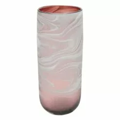 Laila Ali Milky Pink Glass Vase, 12"