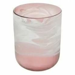 Laila Ali Milky Pink Glass Vase, 7.9"