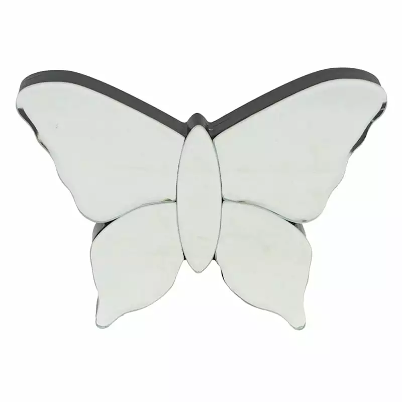 Laila Ali Silver Mirrored Butterfly Decor, 9x7 3 Laila Ali Silver Mirrored Butterfly Decor, 9x7
