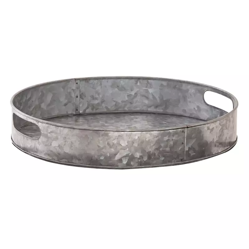 Oval Galvanized Metal Tray, 13x10 3 Oval Galvanized Metal Tray, 13x10