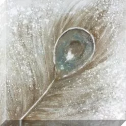 Peacock Feather Canvas Wall Art, 24"