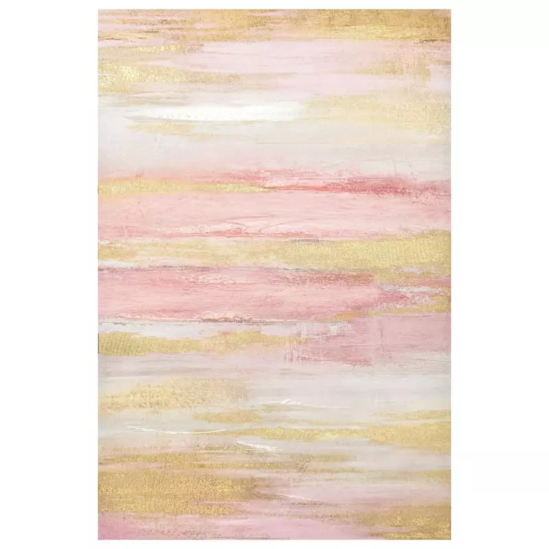 Pink & Gold Abstract Canvas Wall Art, 24x36 3 Pink & Gold Abstract Canvas Wall Art, 24x36