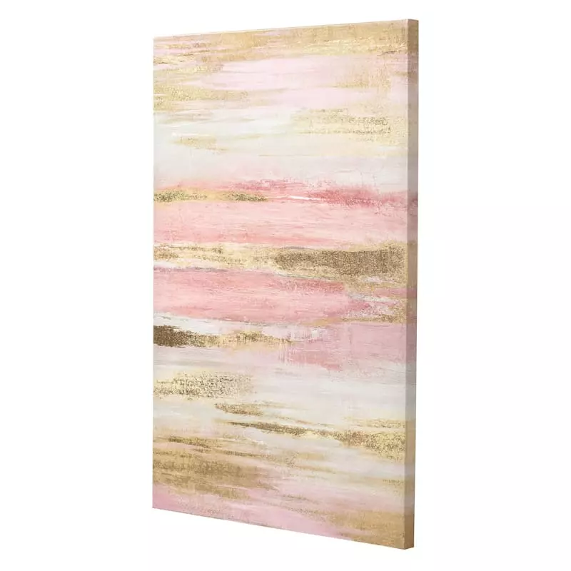 Pink & Gold Abstract Canvas Wall Art, 24x36 4 Pink & Gold Abstract Canvas Wall Art, 24x36 - Image 2