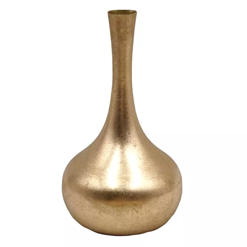 Providence Gold Metal Long Neck Vase, 9" 3 Providence Gold Metal Long Neck Vase, 9"