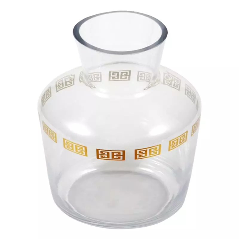 Providence Greek Key Clear Glass Vase, Small 4 Providence Greek Key Clear Glass Vase, Small - Image 2