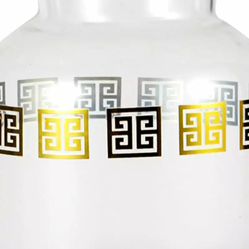 Providence Greek Key Clear Glass Vase, Small 5 Providence Greek Key Clear Glass Vase, Small - Image 3