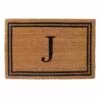Providence Monogram J Black Natural Border Coir Mat, 18x27 -Cosplay Shop providence monogram j black natural border coir mat 18x27 1