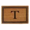 Providence Monogram T Black Natural Border Coir Mat, 18x27 -Cosplay Shop providence monogram t black natural border coir mat 18x27 1