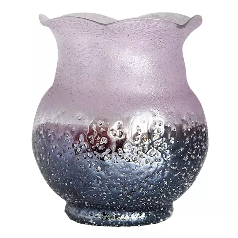 Purple Glass Vase, 8" 3 Purple Glass Vase, 8"