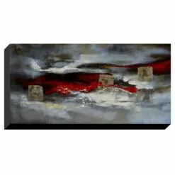 Red Streak Enhanced Canvas Wall Art, 28x60