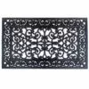 Scrollwork Black Rubber Doormat, 22x36
