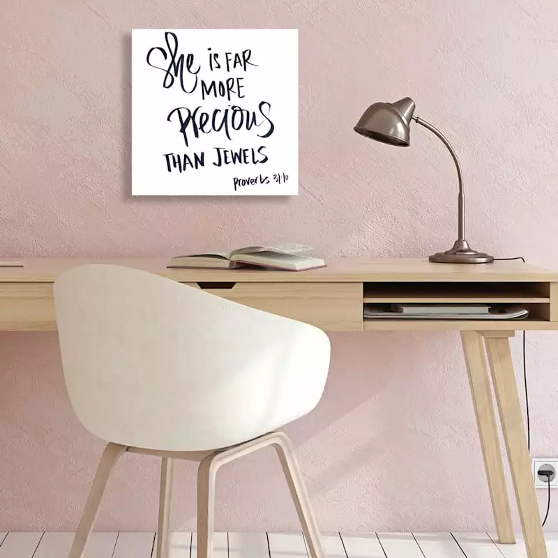 She Is Far More Precious Than Jewels Canvas Wall Art, 15" 4 She Is Far More Precious Than Jewels Canvas Wall Art, 15" - Image 2