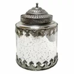 Silver Antique Mercury Jar, 8.5"