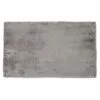 Silver Faux Rabbit Fur Shag Accent Rug, 27x45