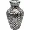 Silver Mosaic Glass Vase, 10" 1 Silver Mosaic Glass Vase, 10" -Cosplay Shop silver mosaic glass vase 10