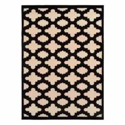 Torino Black Trellis Area Rug, 5x7