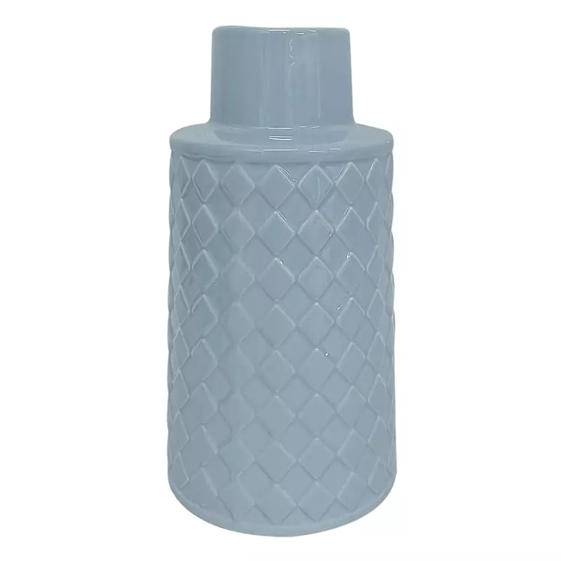 Tracey Boyd Blue Ceramic Vase, 11" 3 Tracey Boyd Blue Ceramic Vase, 11"