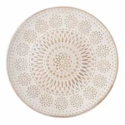 Tracey Boyd Brown Floral Decorative Wood Plate, 16"