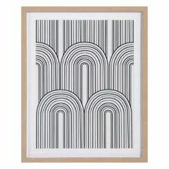 Tracey Boyd Framed Black & White Geometric Lines Canvas Wall Art, 16x20