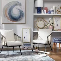 Tracey Boyd Swirl Embellished Framed Canvas Wall Art, 41" -Cosplay Shop tracey boyd swirl embellished framed canvas wall art 41 2