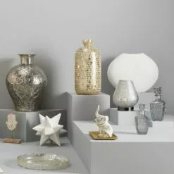 Tracey Boyd White Carved Round Vase, 9" -Cosplay Shop tracey boyd white carved round vase 9 1