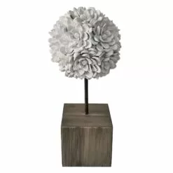 Tracey Boyd White Flower Ball Figurine, 13.8"