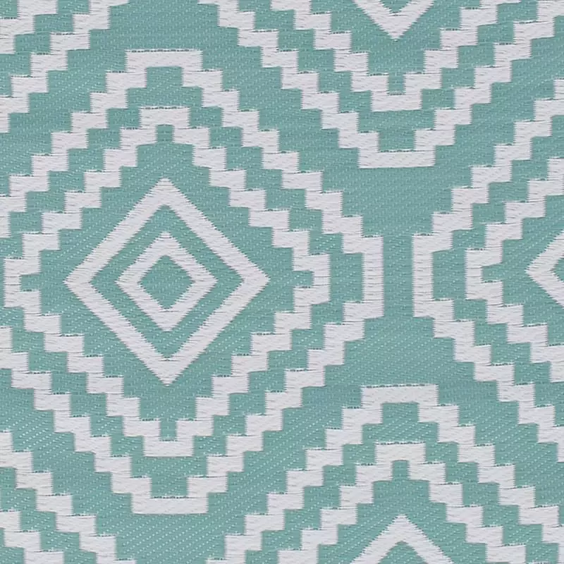 Turquoise Diamond Design Plastic Outdoor Area Rug, 5x7 5 Turquoise Diamond Design Plastic Outdoor Area Rug, 5x7 - Image 3