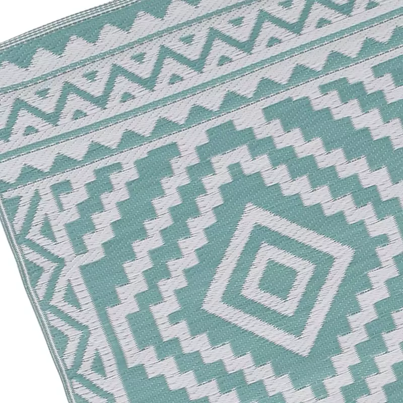 Turquoise Diamond Design Plastic Outdoor Area Rug, 5x7 6 Turquoise Diamond Design Plastic Outdoor Area Rug, 5x7 - Image 4