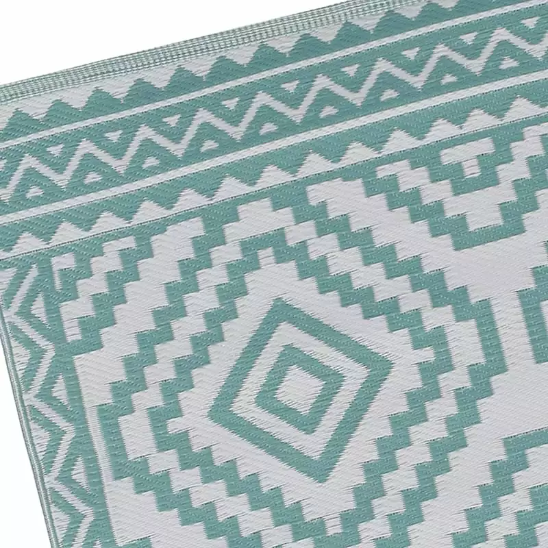 Turquoise Diamond Design Plastic Outdoor Area Rug, 5x7 8 Turquoise Diamond Design Plastic Outdoor Area Rug, 5x7 - Image 6