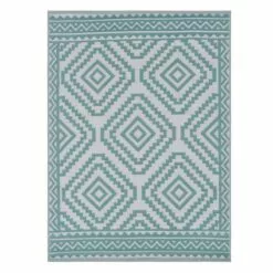 Turquoise Diamond Design Plastic Outdoor Area Rug, 6x9 -Cosplay Shop turquoise diamond design plastic outdoor area rug 6x9 2