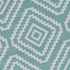 Turquoise Diamond Design Plastic Outdoor Area Rug, 6x9 -Cosplay Shop turquoise diamond design plastic outdoor area rug 6x9 3