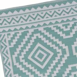 Turquoise Diamond Design Plastic Outdoor Area Rug, 6x9 -Cosplay Shop turquoise diamond design plastic outdoor area rug 6x9 4