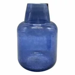 Ty Pennington Blue Glass Vase, 11"
