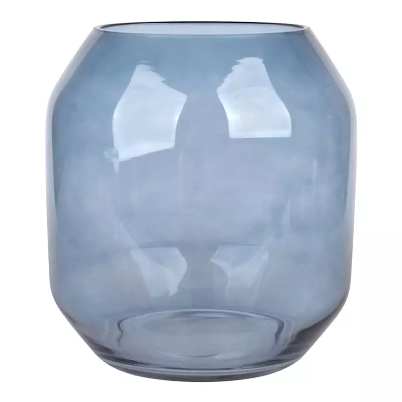 Ty Pennington Blue Glass Vase, 7.7" 3 Ty Pennington Blue Glass Vase, 7.7"