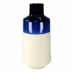 Ty Pennington Blue & White Ceramic Vase, 10"