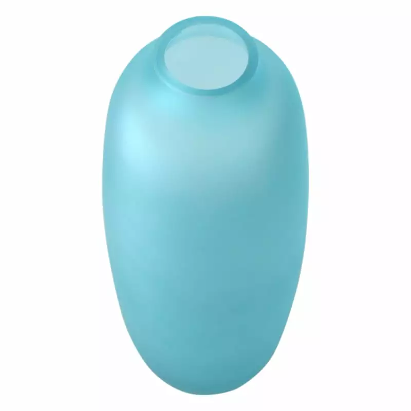 Ty Pennington Frosted Light Blue Glass Vase, 14" 4 Ty Pennington Frosted Light Blue Glass Vase, 14" - Image 2