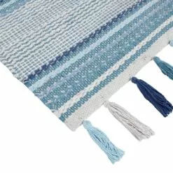 Ty Pennington Turquoise & Blue Striped Accent Rug With Tassels, 27x45 7 Ty Pennington Turquoise & Blue Striped Accent Rug With Tassels, 27x45 -Cosplay Shop ty pennington turquoise blue striped accent rug with tassels 27x45 2
