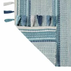 Ty Pennington Turquoise & Blue Striped Accent Rug With Tassels, 27x45 8 Ty Pennington Turquoise & Blue Striped Accent Rug With Tassels, 27x45 -Cosplay Shop ty pennington turquoise blue striped accent rug with tassels 27x45 3