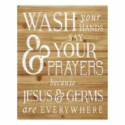 Wash Your Prayers Away Planked Wood Wall Art, 16x20