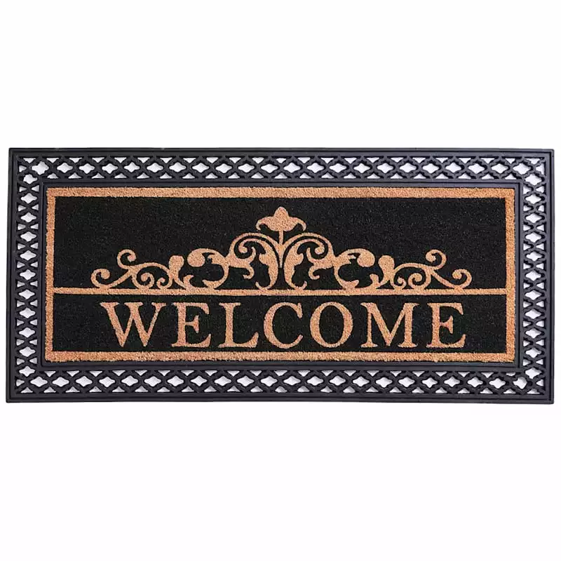 Welcome Coir Mat With Rubber Border, 22x47 3 Welcome Coir Mat With Rubber Border, 22x47