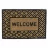 Welcome Geometric Natural & Black Coir Mat, 18x27