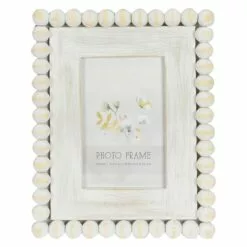 White Beaded Tabletop Photo Frame, 4x6