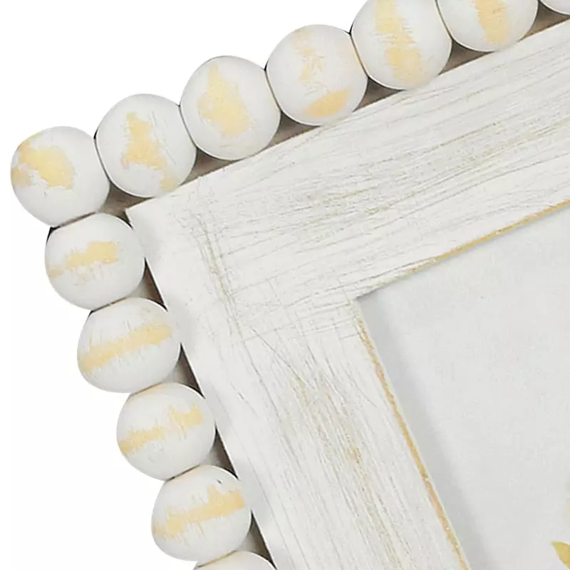 White Beaded Tabletop Photo Frame, 4x6 5 White Beaded Tabletop Photo Frame, 4x6 - Image 3