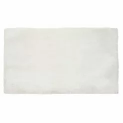 White Faux Fur Shag Flokati Accent Rug, 27x45