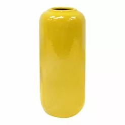 Yellow Ceramic Vase, 10"